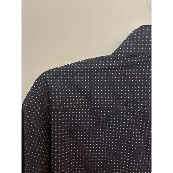 ConStruct 4 Way Stretch Button Up Shirt Mens Large Slim Fit Black Micro Dot NWT - Picture 6 of 8